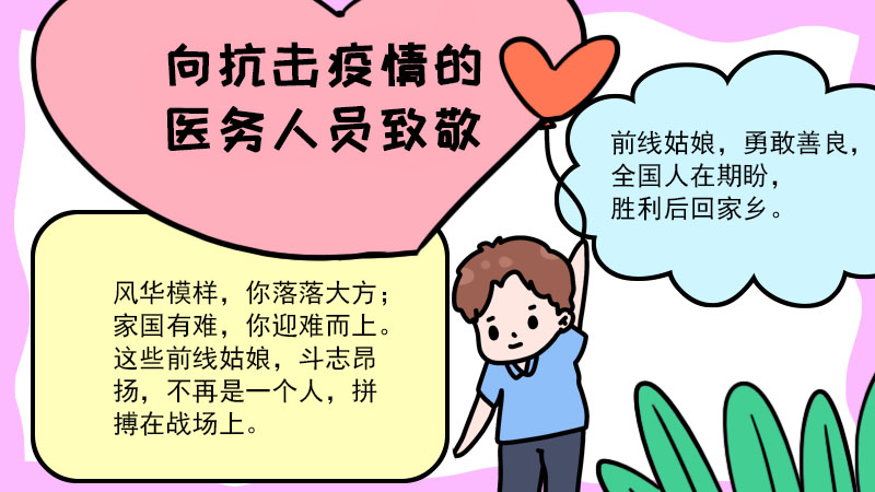 向抗击疫情的医务人员致敬手抄报  向抗击疫情的医务人员致敬手抄报步骤