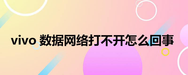 vivo数据网络打不开怎么回事（vivo数据网络打不开怎么回事不能重启手机）