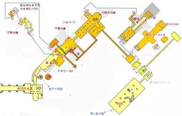 黑暗之魂重制版全地图+资料合集+流程攻略图文详解 全地图标注：北方的不死院