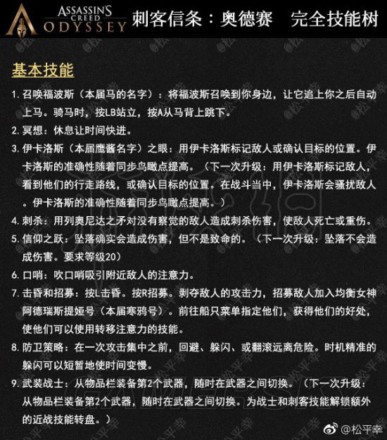 刺客信条奥德赛人物天赋介绍 刺客信条奥德赛人物技能详解