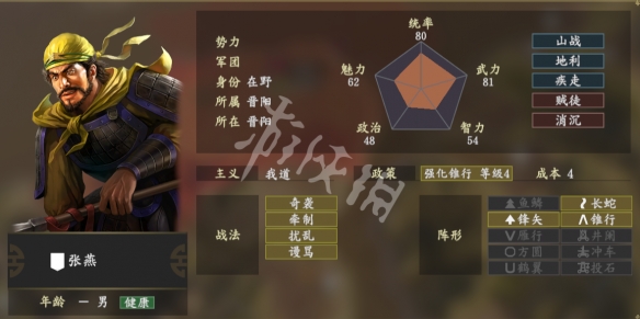 三国志14张燕五维高吗 三国志14张燕五维个性战法介绍_网