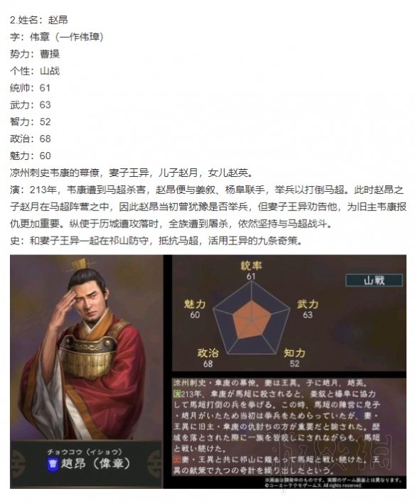 三国志14武将数据大全 三国志14武将属性及五维数据全解析 周喁