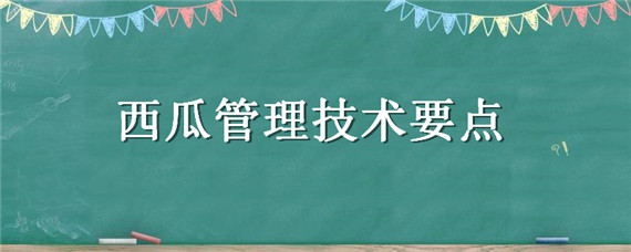 西瓜管理技术要点（种植西瓜用什么肥料最佳）