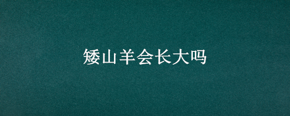 矮山羊会长大吗 矮山羊会长大吗视频