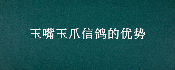 玉嘴玉爪信鸽的优势（玉嘴玉爪种鸽的遗传特征）