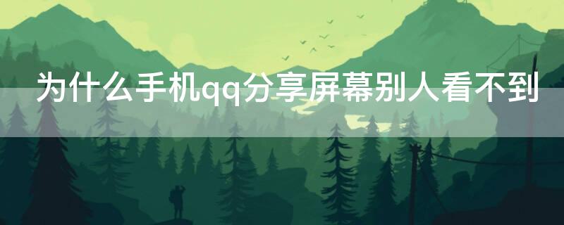 为什么手机qq分享屏幕别人看不到 为什么qq分享屏幕对方不能听见声音手机