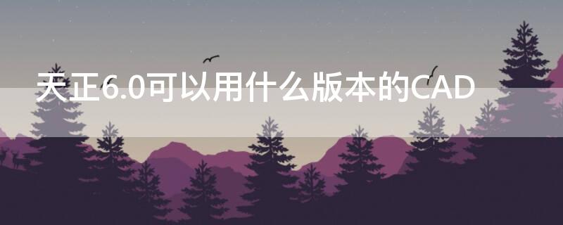 天正6.0可以用什么版本的CAD（天正6.0支持cad2021吗）