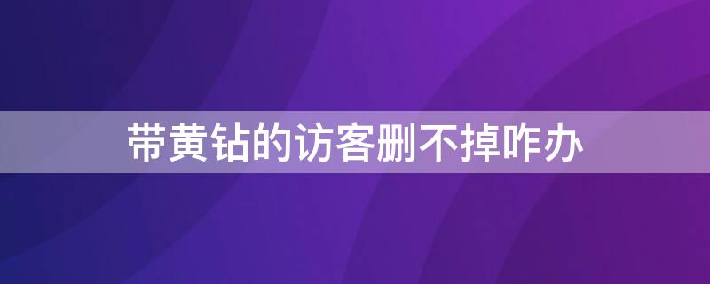 带黄钻的访客删不掉咋办 带黄钻的访客没有好友怎么删除