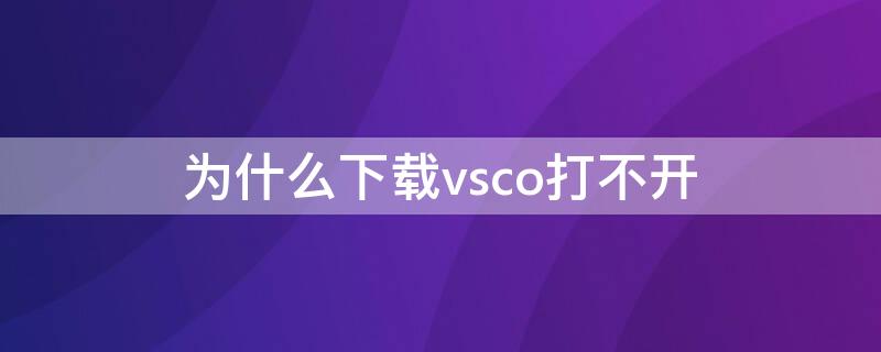 为什么下载vsco打不开 下载了vsco点不动