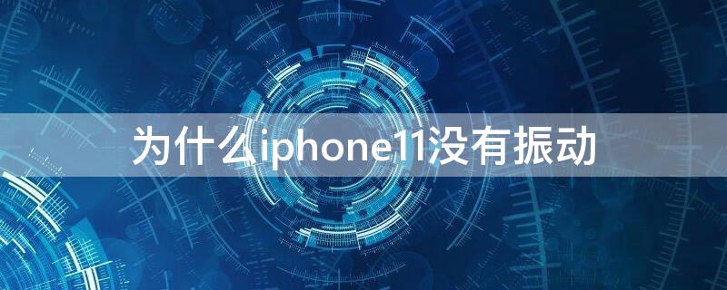 为什么iPhone11没有振动（为什么苹果11没有振动）