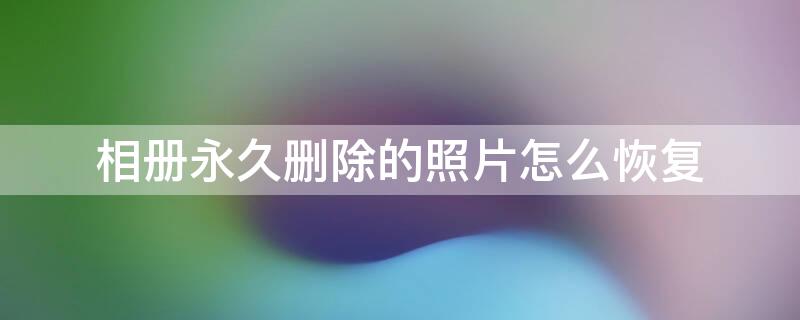 相册永久删除的照片怎么恢复 相册永久删除的照片怎么恢复免费