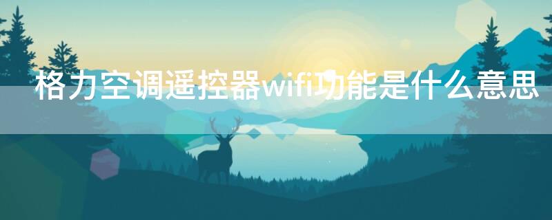 格力空调遥控器wifi功能是什么意思（格力空调遥控的wifi有什么用）