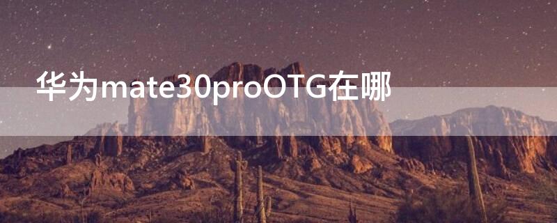 华为mate30proOTG在哪（华为mate30proOTG在哪里打开）