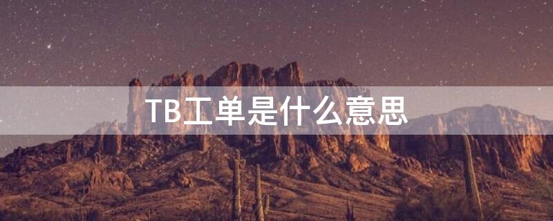 TB工单是什么意思（tb工作）