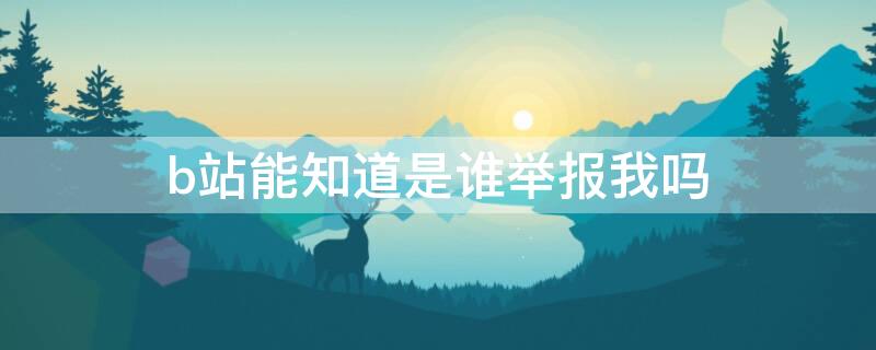 b站能知道是谁举报我吗（b站能看谁举报了自己吗）