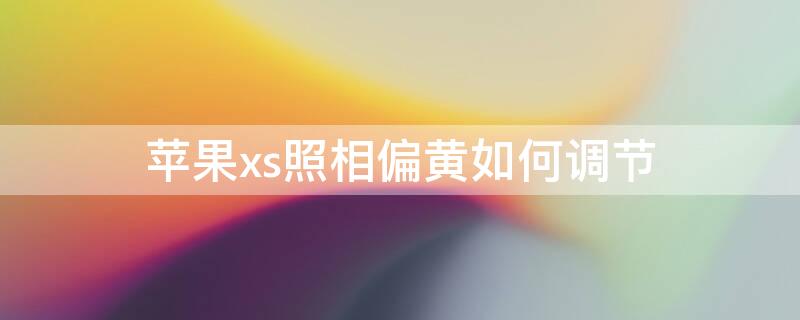 iPhonexs照相偏黄如何调节