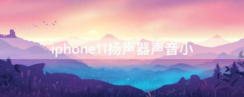 iPhone11扬声器声音小 iohone11扬声器