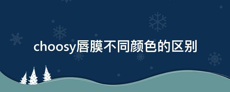 choosy唇膜不同颜色的区别