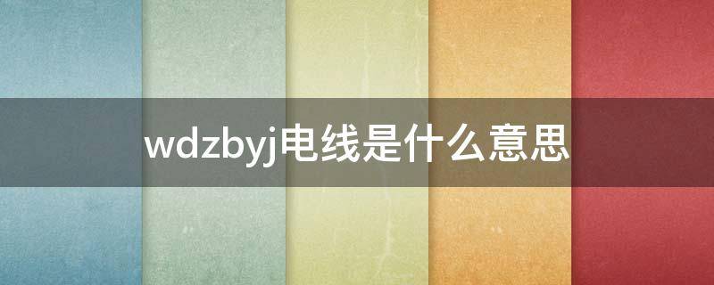 wdzbyj电线是什么意思 wdzbyjy电线是什么意思