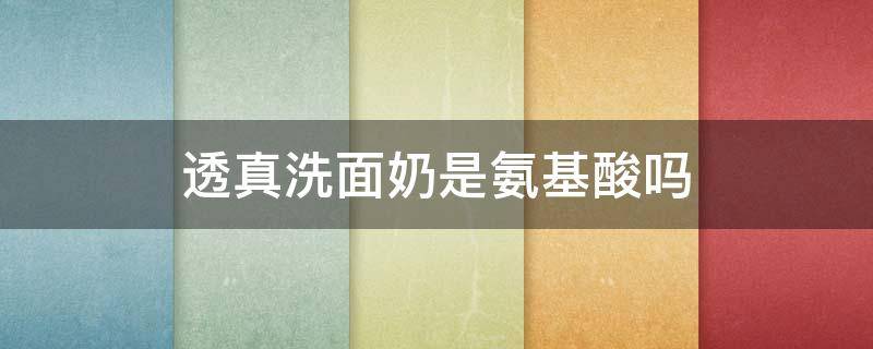 透真洗面奶是氨基酸吗 透真洗面奶是皂基还是氨基酸