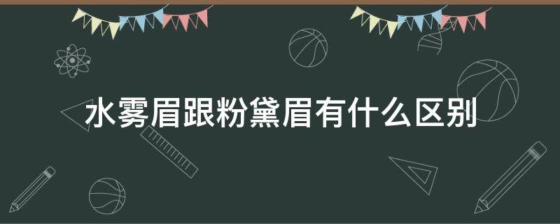 水雾眉跟粉黛眉有什么区别（粉黛眉和水雾眉区别）