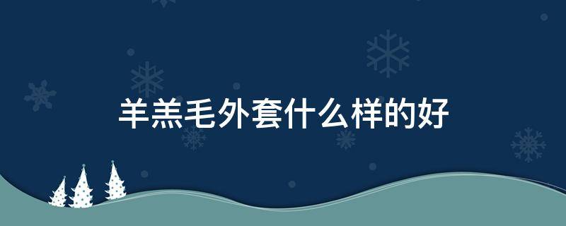 羊羔毛外套什么样的好（羊羔毛外套哪种好）