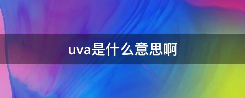 uva是什么意思啊（uvauvb什么意思）