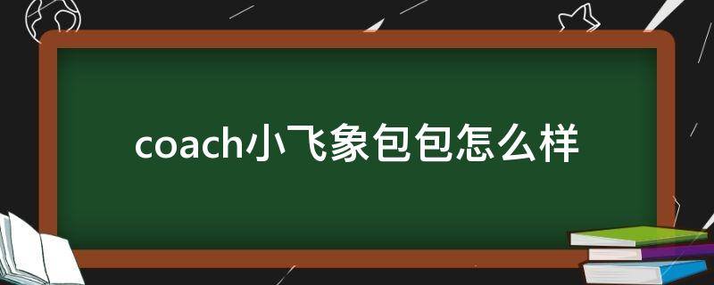 coach小飞象包包怎么样（coach小飞象包还能买到吗）