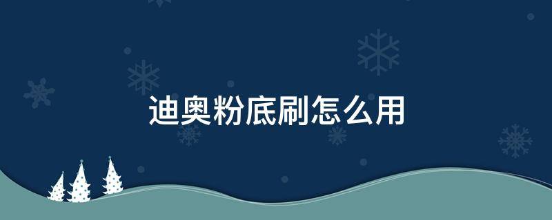 迪奥粉底刷怎么用 迪奥粉底刷怎么用视频教程