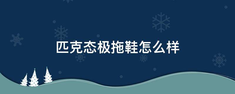 匹克态极拖鞋怎么样（匹克态极拖鞋最便宜多少钱）