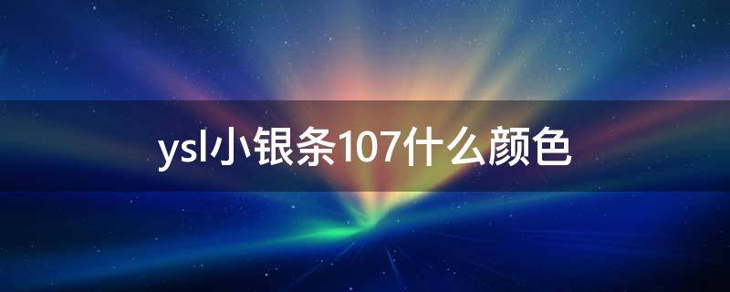 ysl小银条107什么颜色 ysl小银条107好看还是108