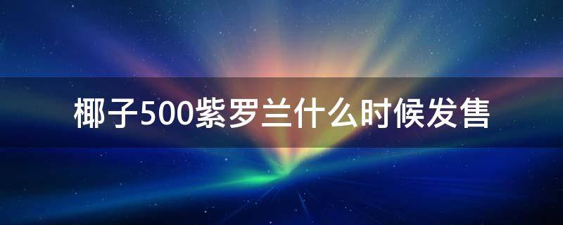 椰子500紫罗兰什么时候发售 椰子500紫色多少钱