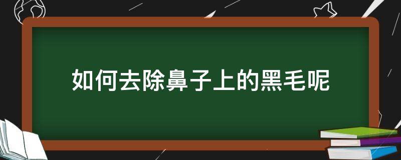 如何去除鼻子上的黑毛呢 怎样去除鼻子上的黑毛