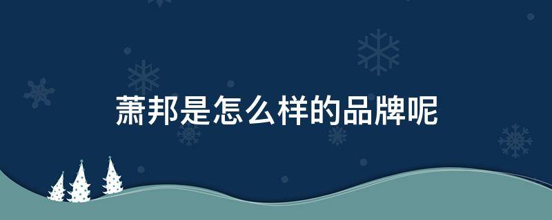 萧邦是怎么样的品牌呢（萧邦是怎么样的品牌呢知乎）