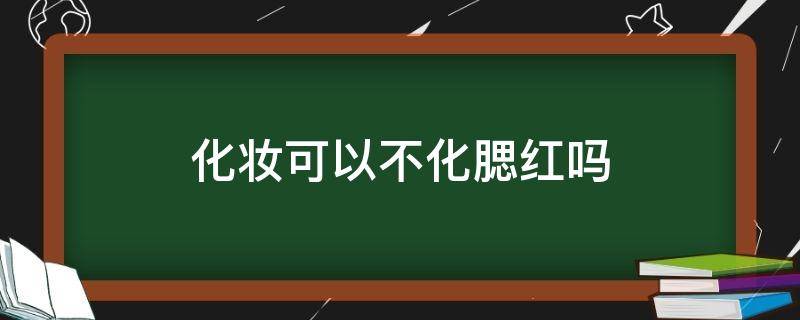 化妆可以不化腮红吗（化妆可以不化腮红吗男生）