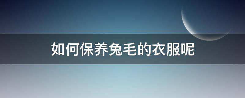 如何保养兔毛的衣服呢（兔毛衣服怎么护理）