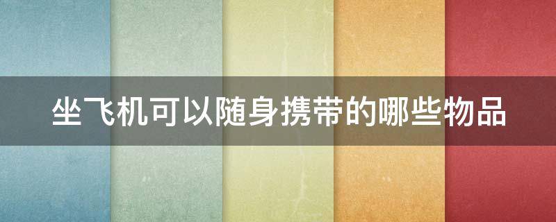 坐飞机可以随身携带的哪些物品 坐飞机可以随身携带的哪些物品呢