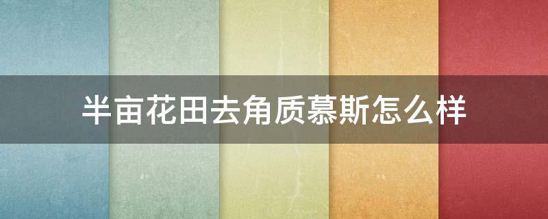 半亩花田去角质慕斯怎么样（半亩花田去角质慕斯怎么样?）