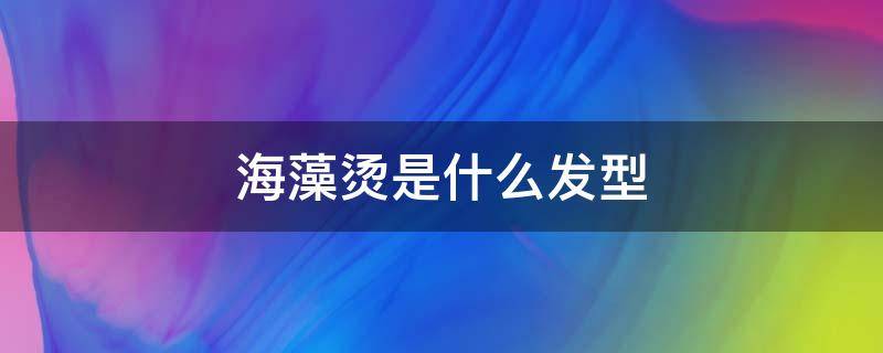 海藻烫是什么发型（海藻烫是什么发型图片）