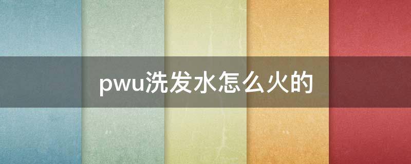 pwu洗发水怎么火的 pwu洗发水真的好吗