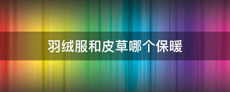 羽绒服和皮草哪个保暖 羽绒服和皮草哪个保暖效果好