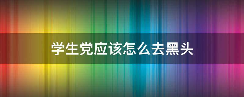 学生党应该怎么去黑头 学生党怎么去黑头不花钱