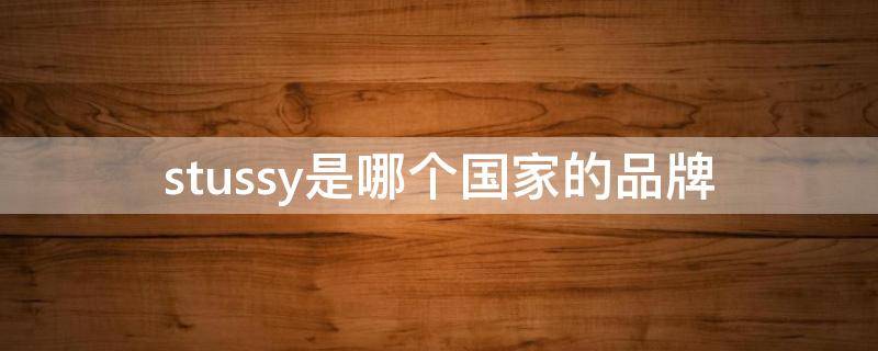 stussy是哪个国家的品牌（stussy产地）