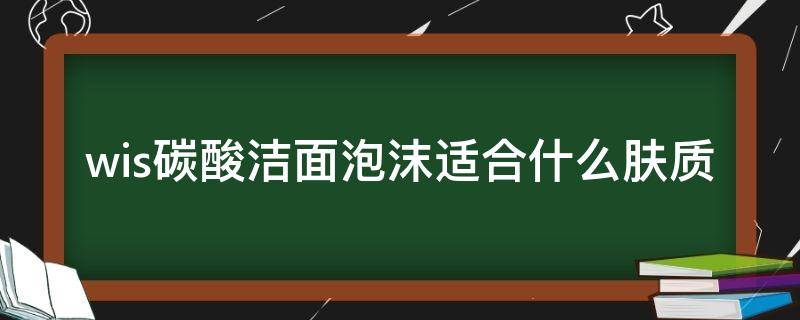 wis碳酸洁面泡沫适合什么肤质 wls碳酸洁面泡沫