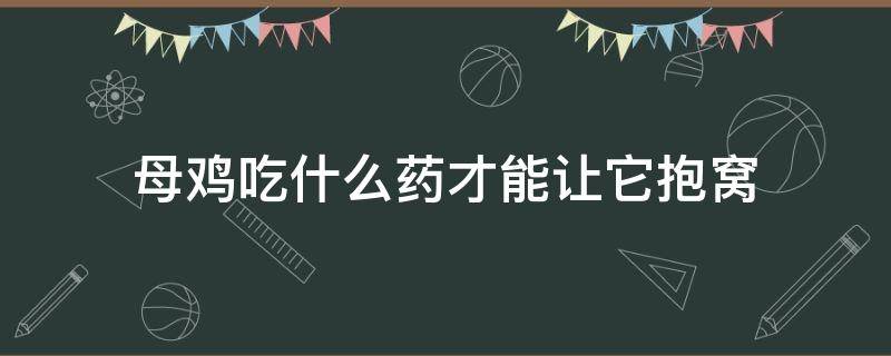 母鸡吃什么药才能让它抱窝（母鸡吃什么药才能让它抱窝呢）