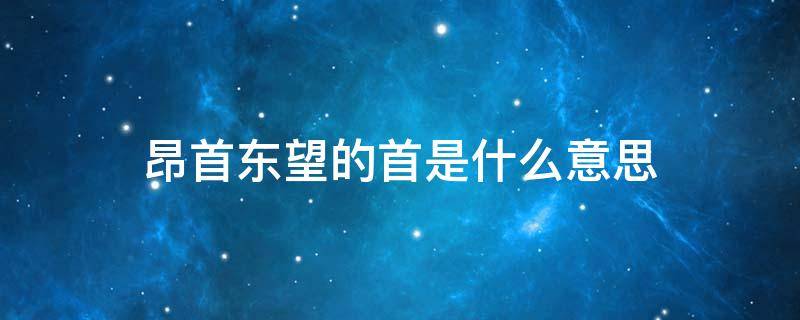 昂首东望的首是什么意思 昂首东望的首是什么意思昂首东望又是什么意思