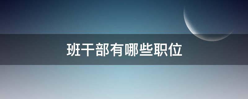 班干部有哪些职位（小学一年级班干部有哪些职位）