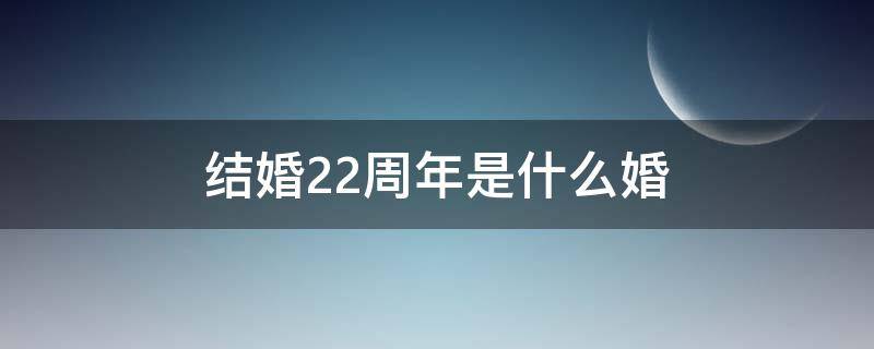 结婚22周年是什么婚（结婚22周年是什么婚姻）