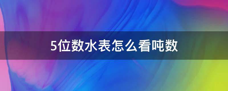 5位数水表怎么看吨数 五位数水表怎么看吨数