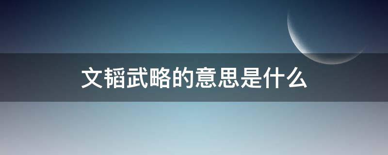 文韬武略的意思是什么（文韬武略的意思下一句）